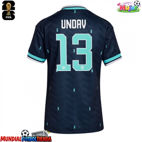 Camiseta Alemania Deniz Undav #13 Segunda Equipación Replica Mundial 2026 para mujer mangas cortas